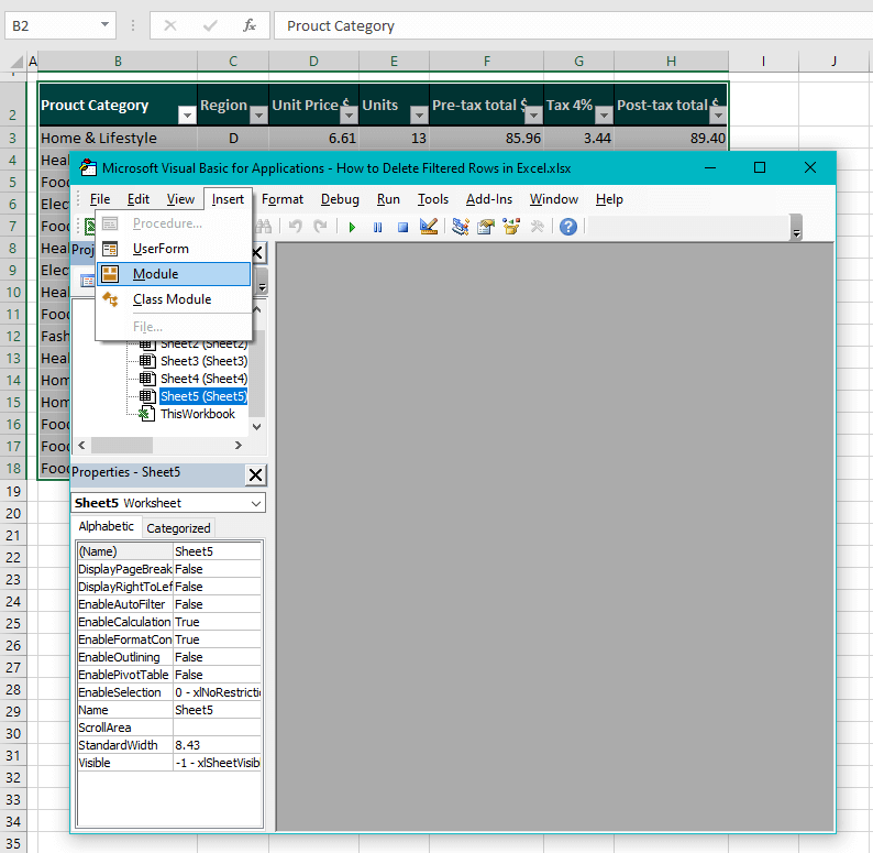 How to Delete Filtered Rows in Excel (5 Easy Ways) 13 Deleting Visible Filtered Rows Using VBA