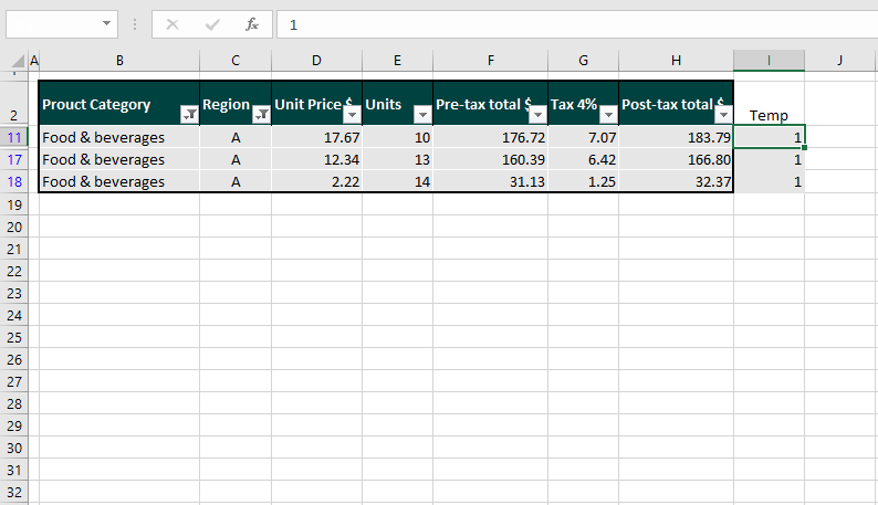 How to Delete Filtered Rows in Excel (5 Easy Ways) 20 Deleting Hidden Filtered Rows Using a Temporary Column
