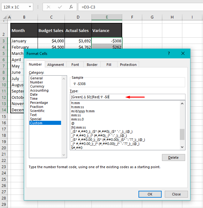 How to Insert Delta Symbol (Δ) in Excel (7 Easy Ways) 16 Using Custom Number Format