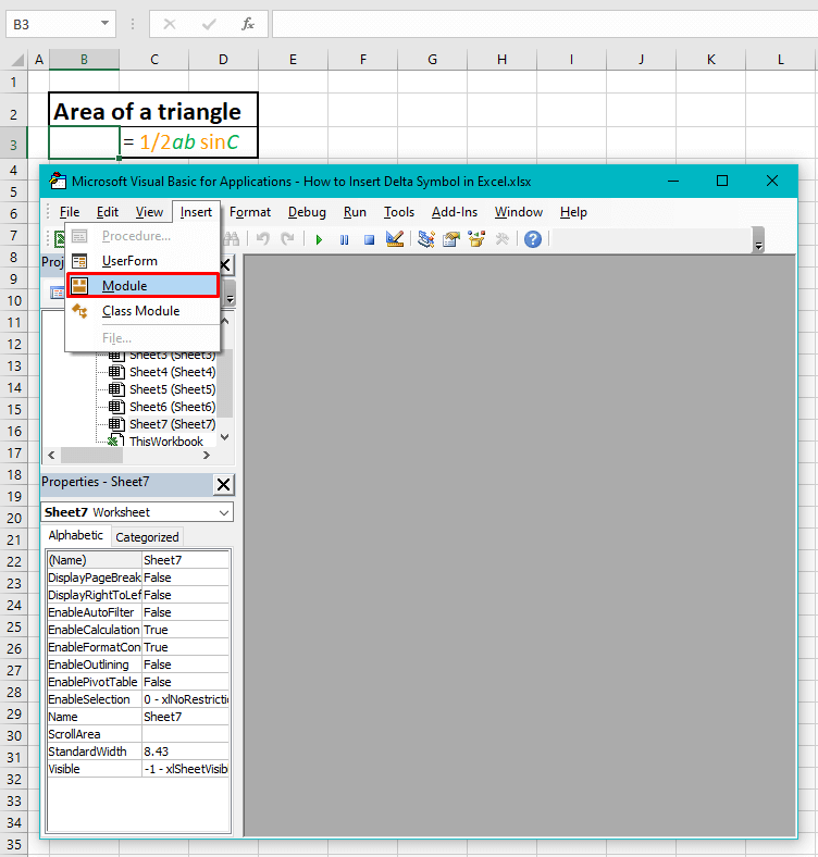 How to Insert Delta Symbol (Δ) in Excel (7 Easy Ways) 26 Using Excel VBA