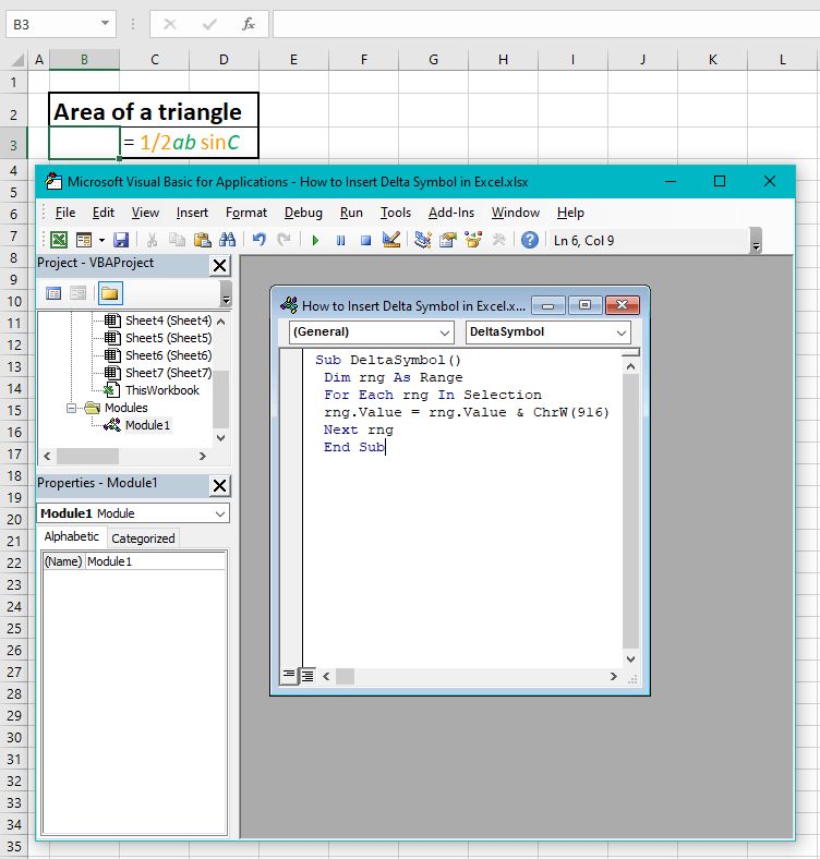 How to Insert Delta Symbol (Δ) in Excel (7 Easy Ways) 27 Using Excel VBA