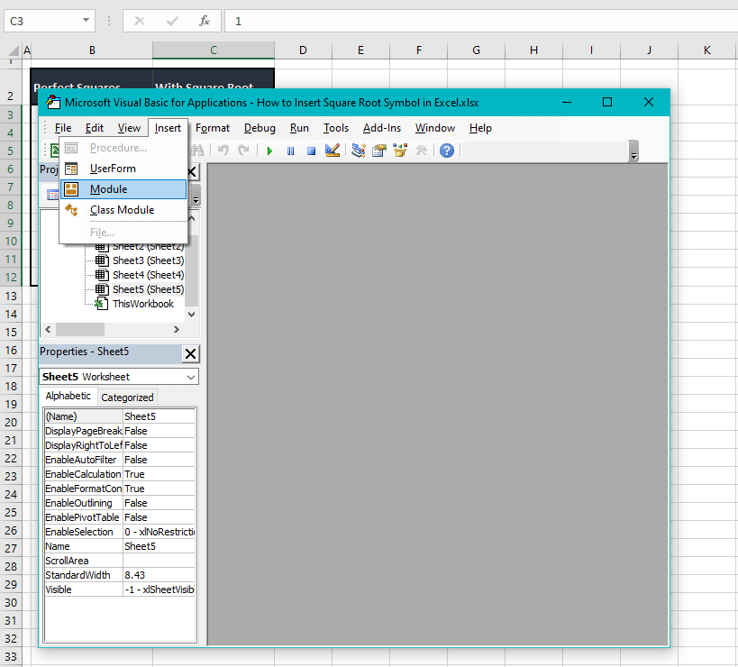 How to Insert Square Root Symbol (√) in Excel (6 Quick Ways) 18 Using Excel VBA