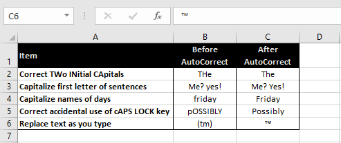 Excel AutoCorrect Feature – Enable, Disable & Add Exceptions 9 Correct Two Initial Capitals