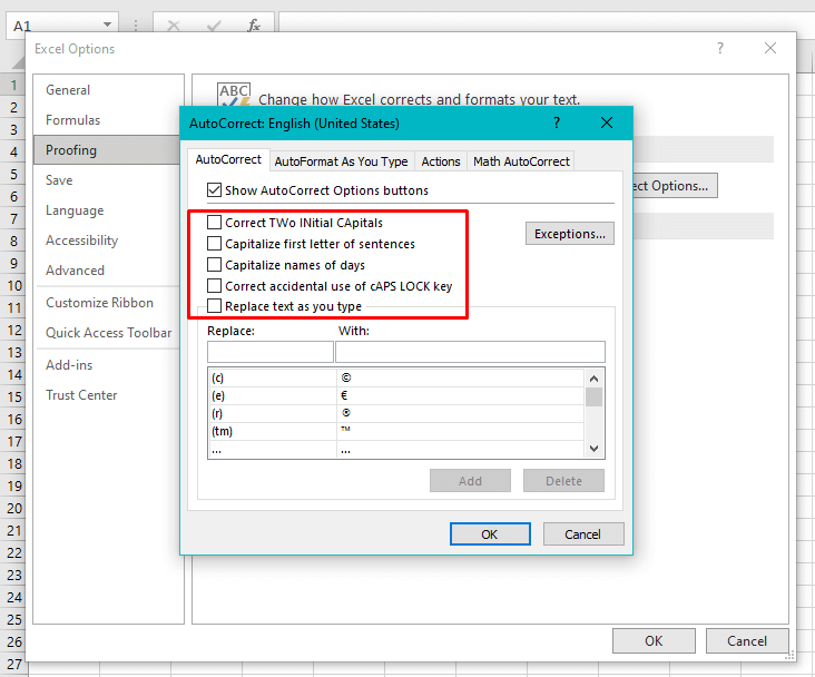 Excel AutoCorrect Feature – Enable, Disable & Add Exceptions 23 How to Disable or Enable AutoCorrect
