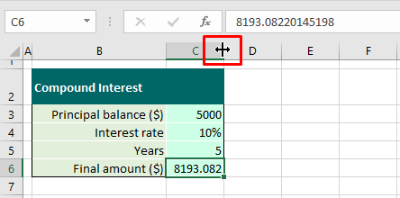 How to Stop Excel from Rounding (Large Numbers & Decimals) 5 By Increasing Column Width