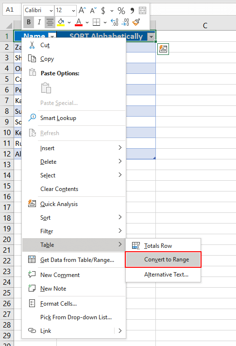 #SPILL! Error In Excel – How To Fix 23 convert the Table into a range