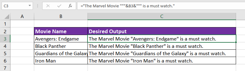 Excel CHAR Function – How To Use 10 Double Quotes in a Formula