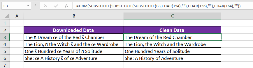 Excel CHAR Function – How To Use 18 Removing different characters from a single string