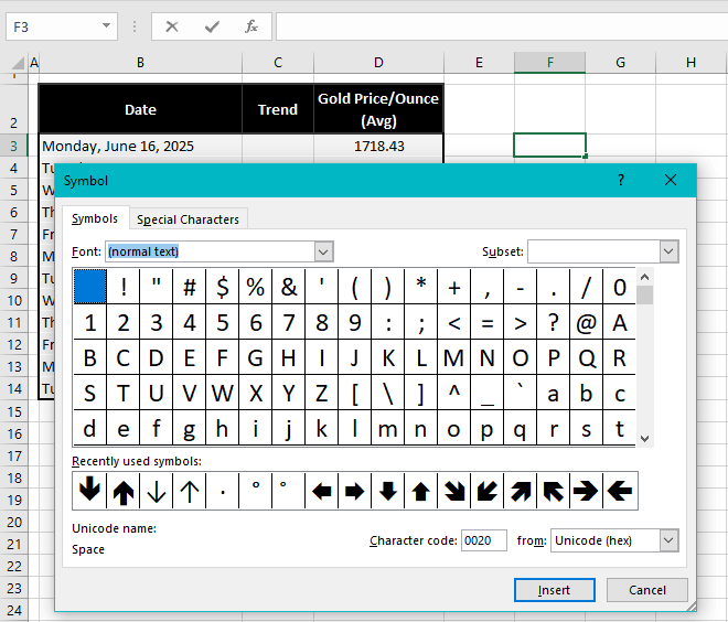 How to Insert an Arrow in a Cell in Excel (6 Easy Ways) 8 Using Symbol Option