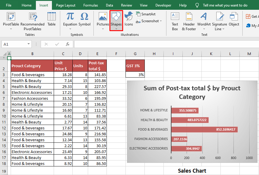 How to Insert an Arrow in a Cell in Excel (6 Easy Ways) 17 Using Shapes Option