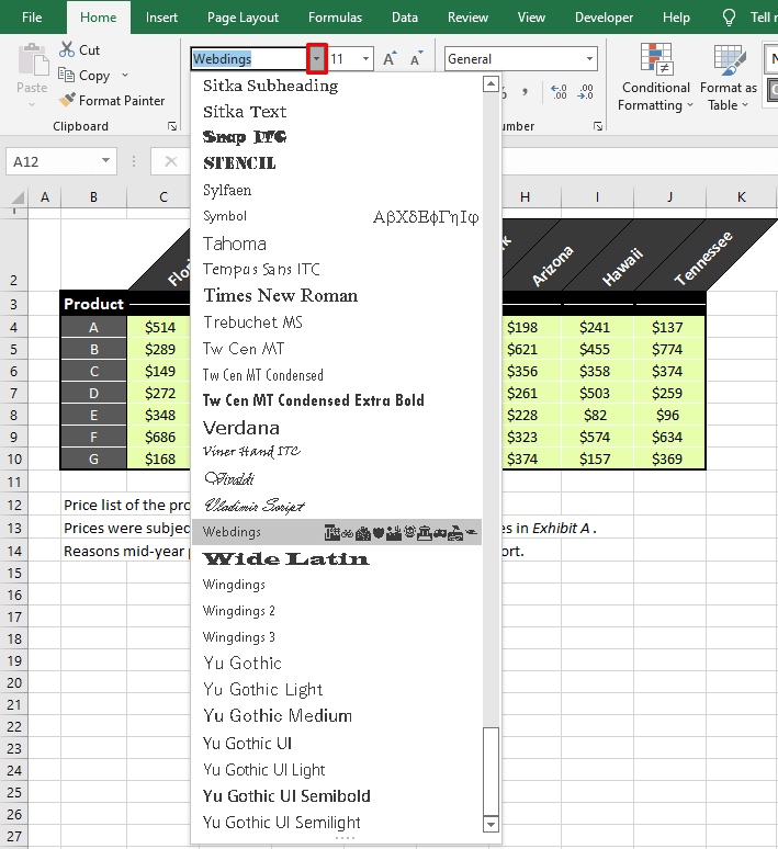 How to Insert Bullet Points in Excel (9 Easy Ways) 16 Using Special Fonts For Inserting Bullet Points In Excel