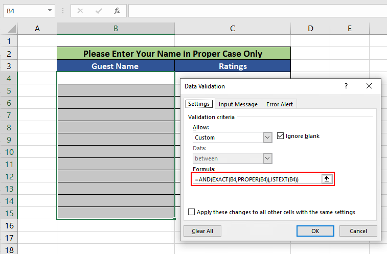 Excel EXACT Function – How To Use 10 Using EXACT Function in Data Validation