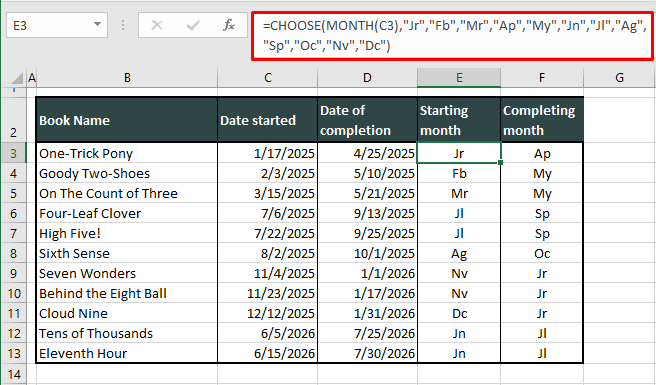 How to Extract Month from Date in Excel (5 Easy Ways) 5 Using MONTH Function with CHOOSE