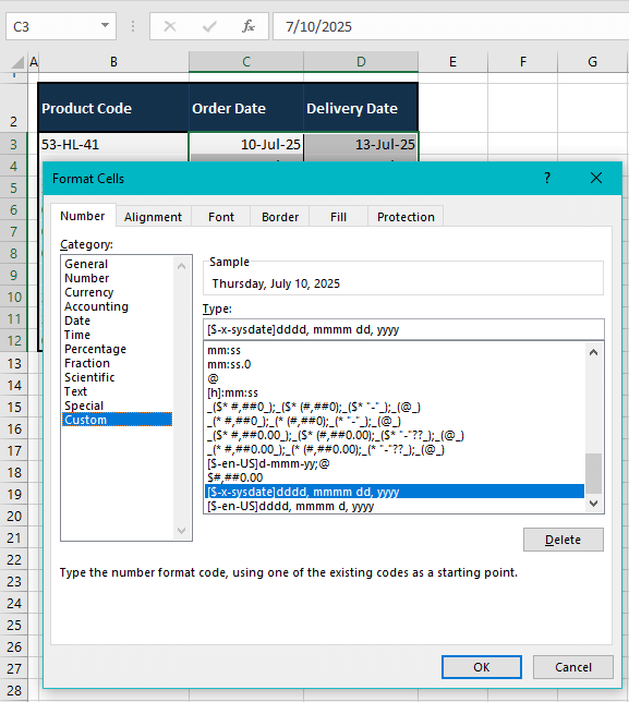 What is Excel Long Date Format & How to Apply (3 Easy Ways) 9 Using Format Cells Option