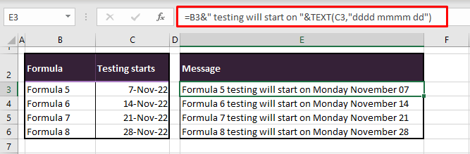 Combine Date with Text in Excel (2 Easy Ways) 4 Using TEXT Function and '&' Operator