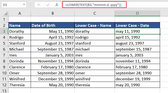Excel LOWER Function – How To Use 6 Converting Date in Lower Case