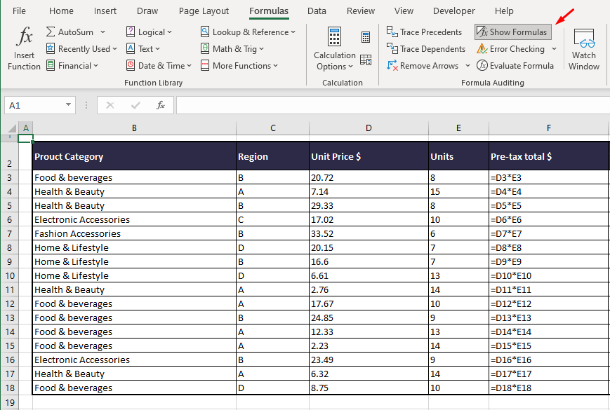 Excel Formulas Not Calculating - How To Fix 9 Show Formulas Option is Turned On