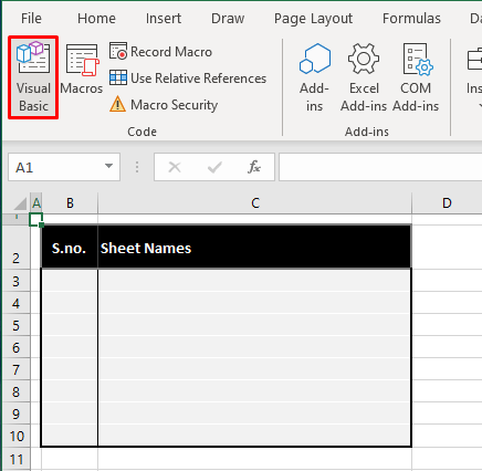 How to Get All Worksheet Names in Excel (2 Easy Ways) 8 Getting Sheet Names in Excel Using VBA