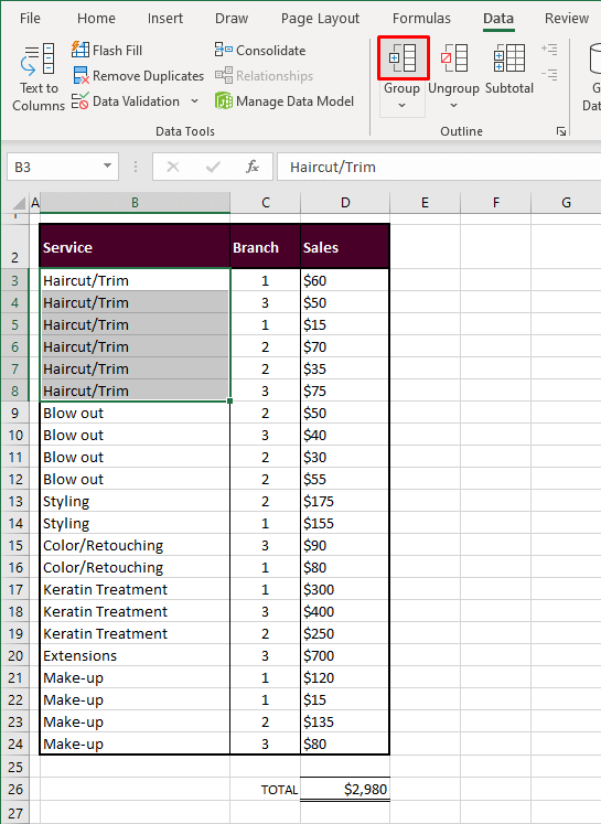 How to Group Rows in Excel (3 Easy Ways + Shortcut) 2 Using Group Feature