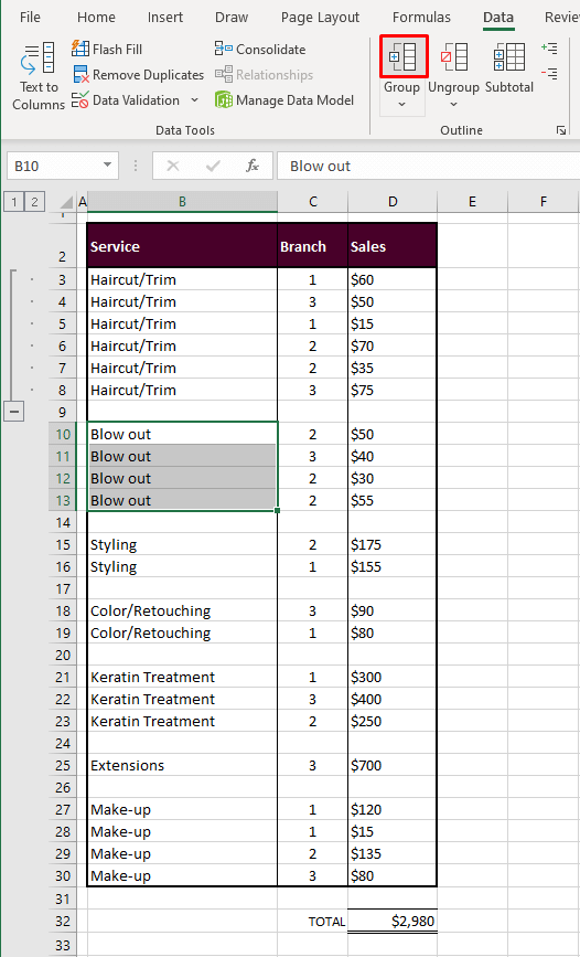 How to Group Rows in Excel (3 Easy Ways + Shortcut) 9 Creating More Groups