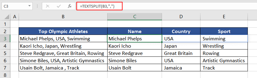 Excel TEXTSPLIT Function – How To Use 4 Splitting Data into Columns using TEXTSPLIT Function