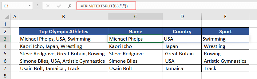 Excel TEXTSPLIT Function – How To Use 5 Splitting Data into Columns using TEXTSPLIT Function