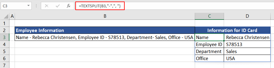 Excel TEXTSPLIT Function – How To Use 8 Splitting Data into Array using the TEXTSPLIT Function