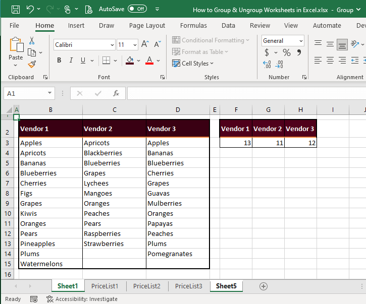 How to Group & Ungroup Worksheets in Excel (Easy Steps) 10 Group Selected Worksheets