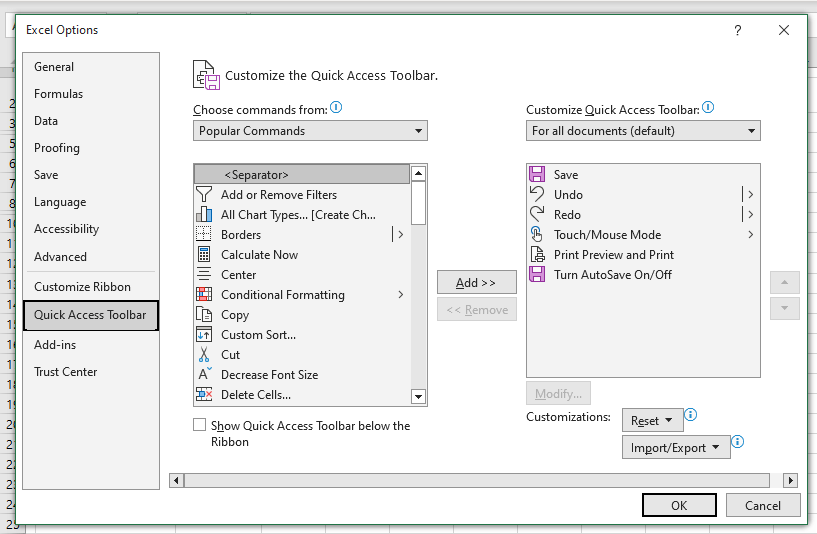 How to Select Only Visible Cells in Excel (Shortcut + VBA) 15 Using Quick Access Toolbar