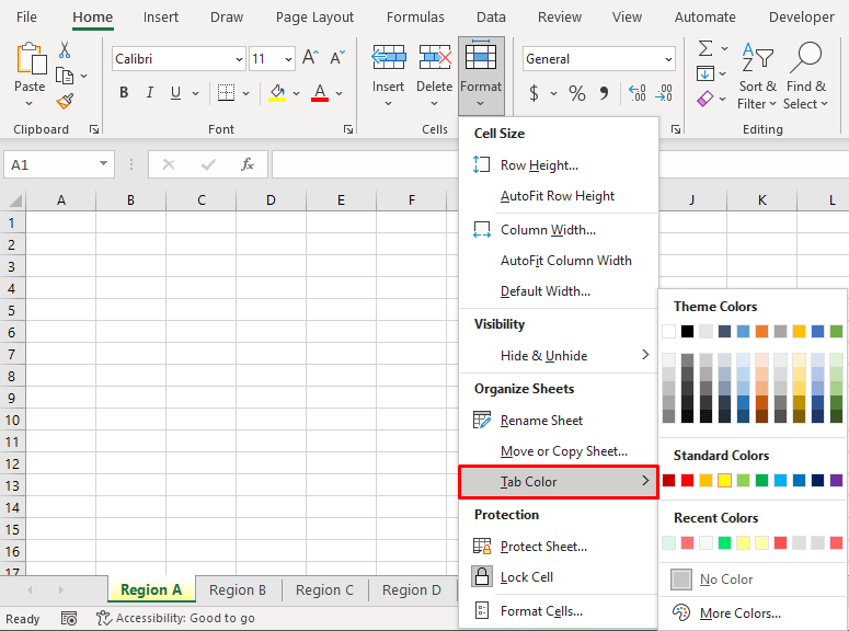 How to Change Tab Color in Excel (3 Easy Ways + Shortcut) 11 Using Keyboard Shortcut