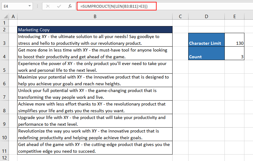 Excel N Function – How To Use 10 Counting Cells With More Than N Characters