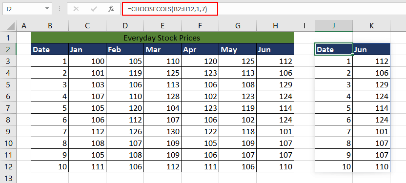 Excel CHOOSECOLS Function – How To Use 7 Extracting Last Column Using CHOOSECOLS Function