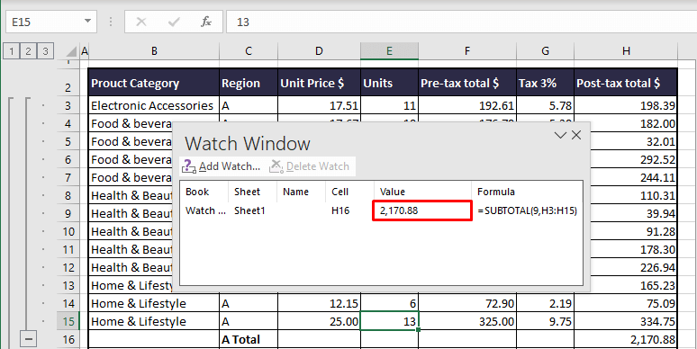 Watch Window in Excel - Keep Track of Important Cells 9 Keep Track of Important Cells Using Watch Window