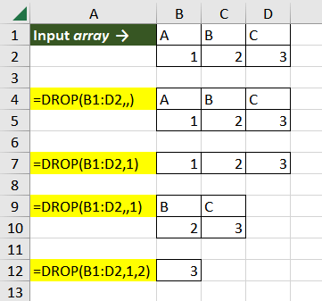 Excel DROP Function – How To Use 2 Examples of DROP Function