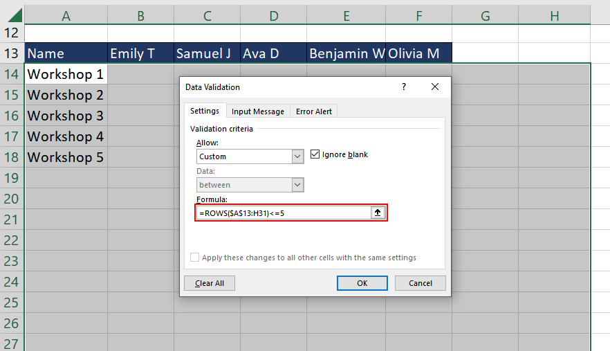 Excel ROWS Function – How To Use 19 Data Validation with ROWS Function