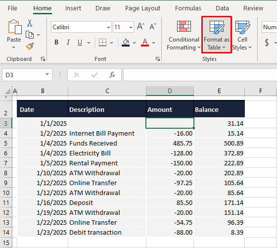 How to Sum Only Positive (or Negative) Numbers in Excel 9 Method #2 – Using Excel Table Feature