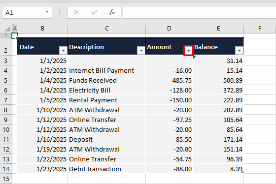 How to Sum Only Positive (or Negative) Numbers in Excel 11 Method #2 – Using Excel Table Feature