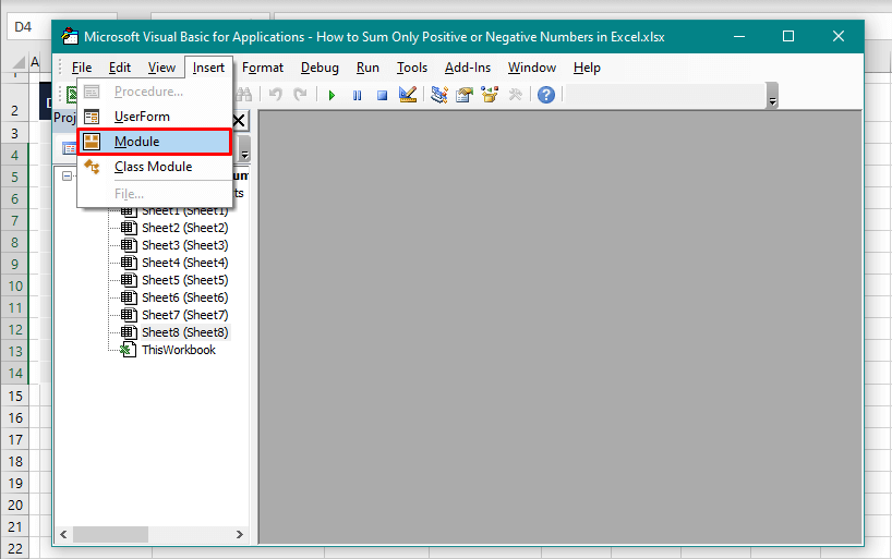 How to Sum Only Positive (or Negative) Numbers in Excel 31 Method #4 – Using VBA