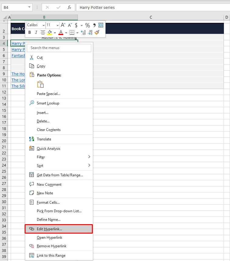How to Extract URLs from Hyperlinks in Excel 4 Method #1 – Using Edit Hyperlink Option