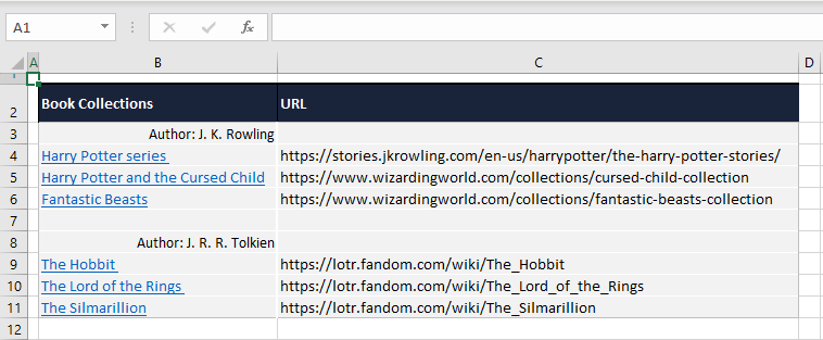How to Extract URLs from Hyperlinks in Excel 14 Method #3 – Using VBA