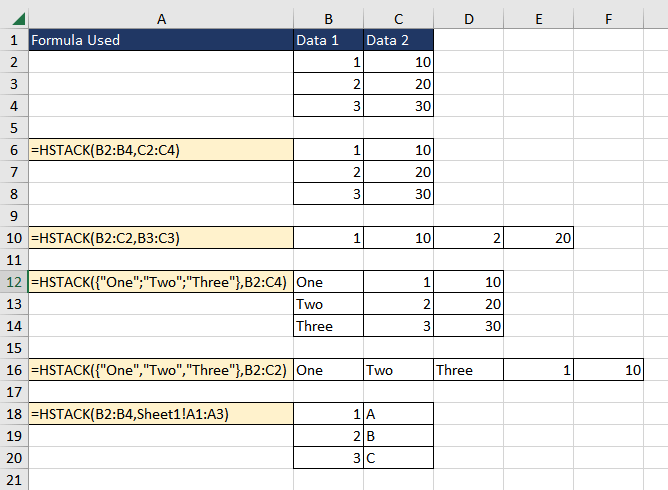 Excel HSTACK Function – How To Use 2 Examples of HSTACK Function